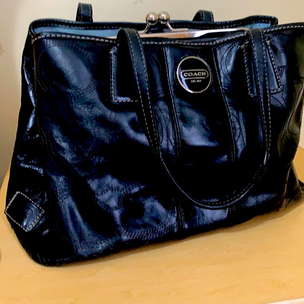 Coach Black Patent Leather Satchel